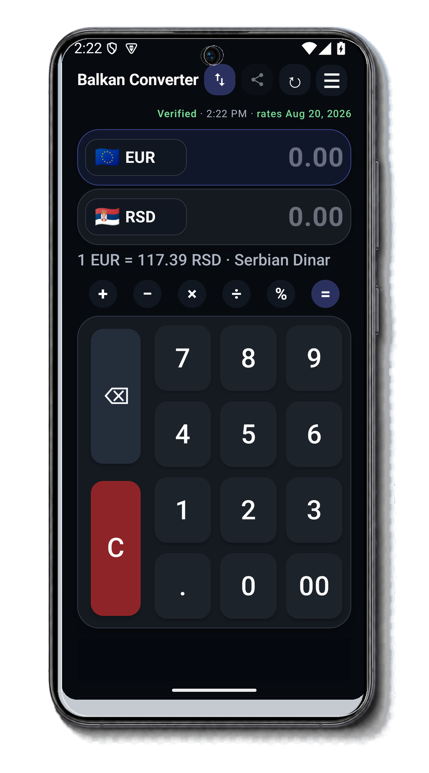 Balkan Currency Converter screenshot