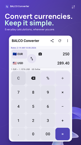 Currency Converter. A fast, simple fiat and crypto converter for everyday use.
